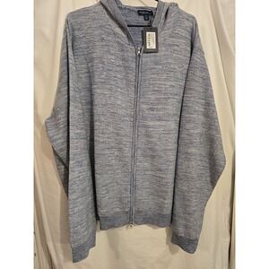 NWT $495.00 Peter Millar Crown Crafted Mens Ravello FZ Hoodie Blue Frost XXL